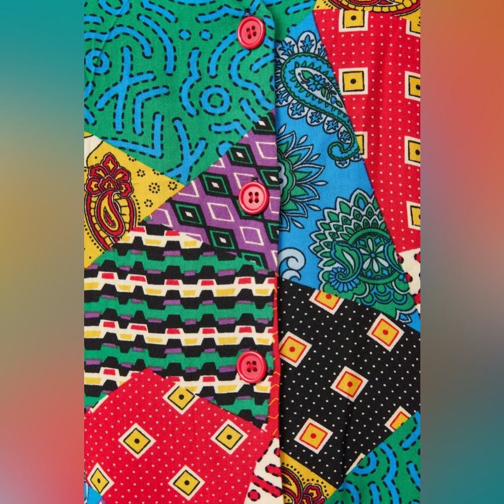 Dangerfield X Modcloth Patchwork Button Front Vis… - image 7